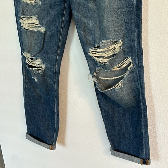 Joes Boyfriend Slim Crop Jeans Denim Blue Distressed Destroyed Size 27 - Picture 4 of 10